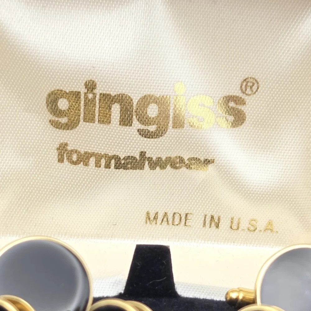 Classic Black and Gold Tuxedo Cuff Links Set